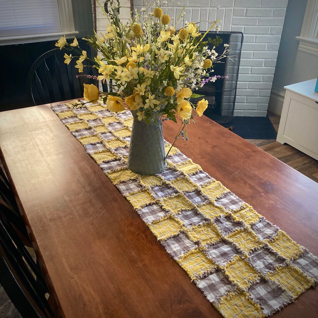 Diy Rag Table Runner Primitive Rag Table Runner, Small Squares, Choose Fabrics - Etsy