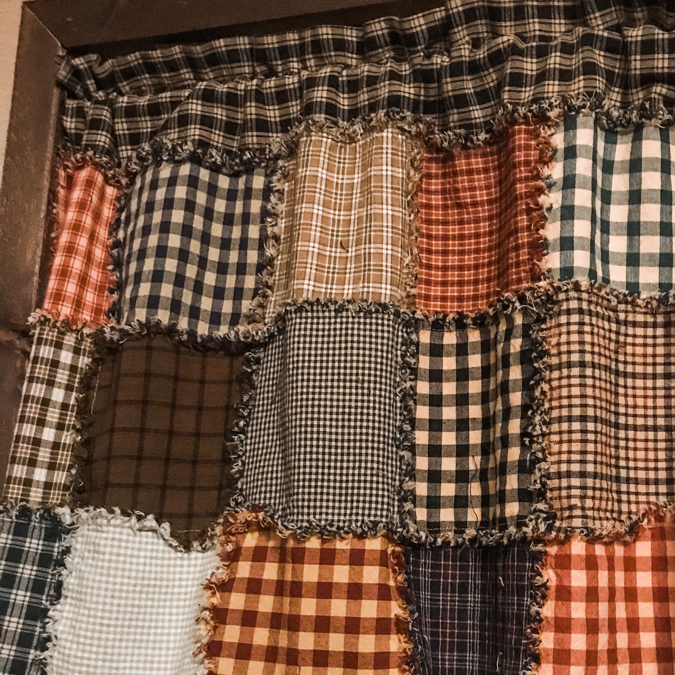 Primitive Rag Swag Valance Multicolor Etsy