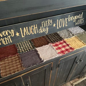 Primitive Rag Table Runner, Random Colors