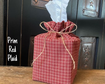 Primitive Tissue Box Cover, Farmhouse Tissue Box Cover