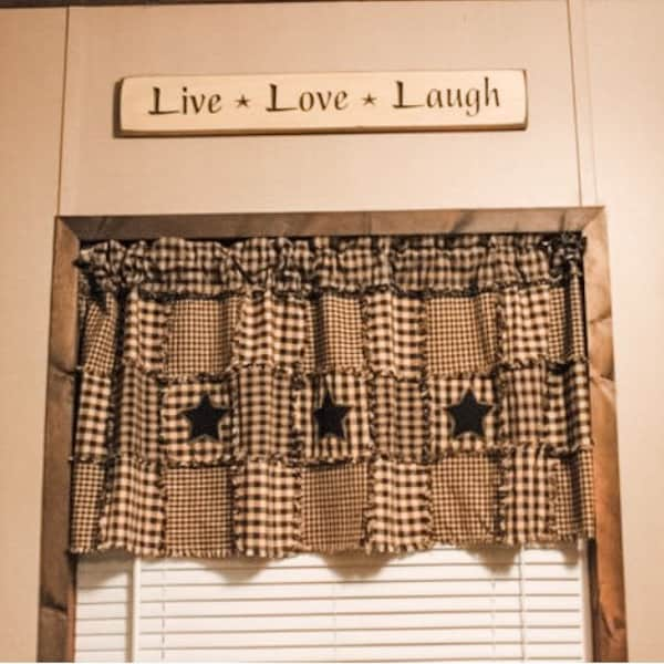 Primitive Rag Valance, Black and Tan