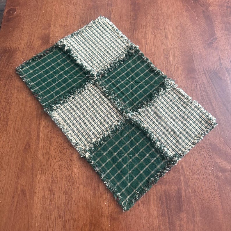 Primitive Rag Placemats, candle mat Bild 5