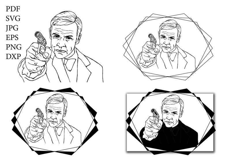 Download Sean Connery James Bond Bundle SVG Design. SVG design for | Etsy
