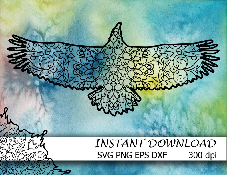 Download Flying bird Svg eagle Mandala Flying eagle Sticker Bird | Etsy