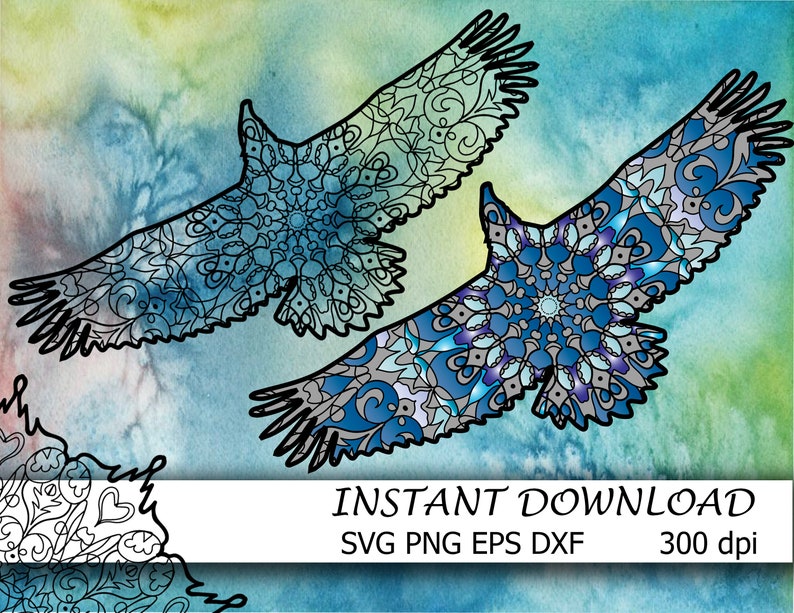 Download Flying bird Svg eagle Mandala Flying eagle Sticker Bird | Etsy