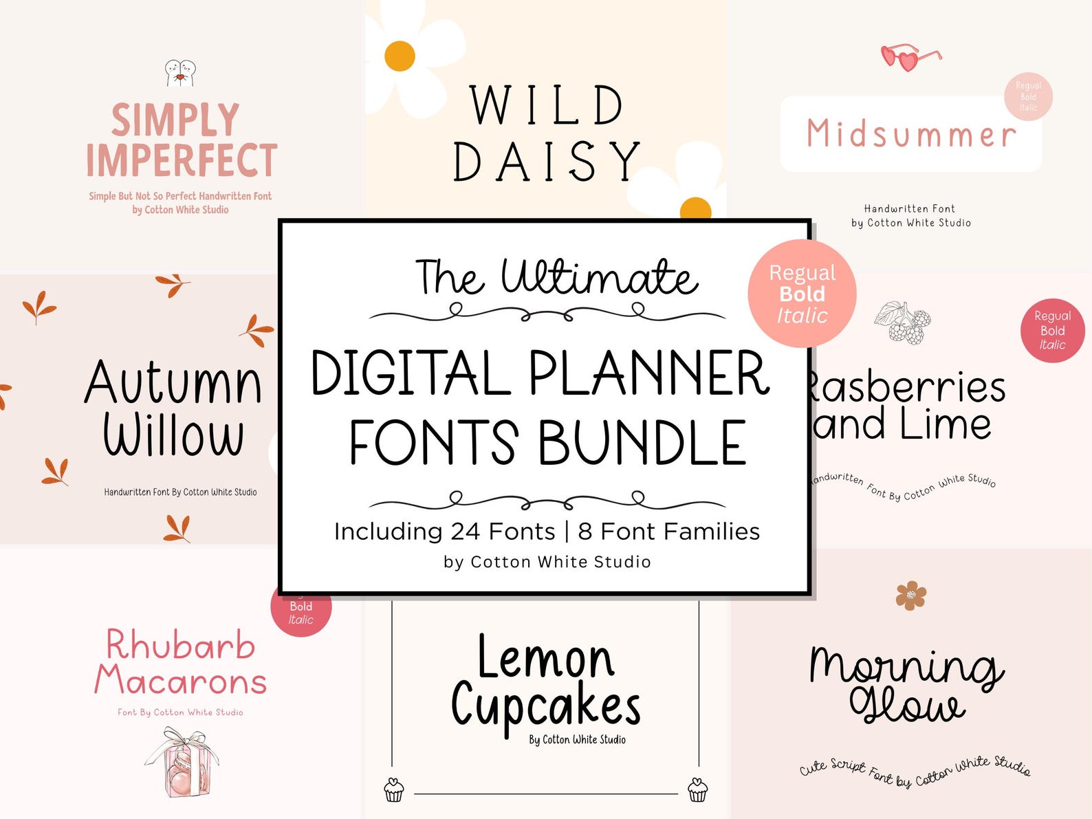 The Ultimate Digital Planner Fonts Bundle | Goodnotes Fonts | Planner ...