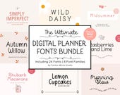 The Ultimate Digital Planner Fonts Bundle | Goodnotes Fonts | Planner Fonts | Digital Notes Font | Teacher Font | Cute Girly Font |Girl Boss