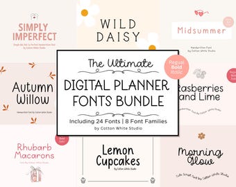 De ultieme digitale planner-lettertypenbundel | Goodnotes-lettertypen | Plannerlettertypen | Lettertype digitale notities | Lettertype leraar | Leuk meisjesachtig lettertype | Girl Boss