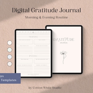 Gratitude Journal Digital | Mindfulness Journal | Gratitude Planner | Self-Care Journal | Wellness Journal | Mood Tracker | Daily Journal