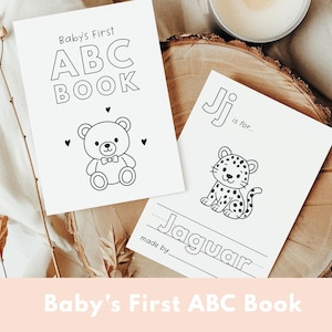Primer libro del abecedario del bebé / Libro del alfabeto / Alfabeto imprimible / Libro del abecedario para baby shower / Libro del abecedario imprimible para bebé / Libro del abecedario imprimible para bebé /