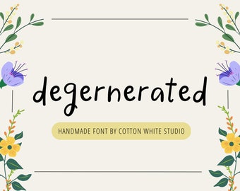 Degenerated Handwritten Font | Fonts for Cricut | Procreate Font | Notes Font | Handwritten Font | Handmade Font | Digital Notes