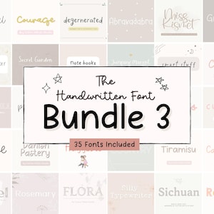Das handgeschriebene Schriften-Bundle 3 | Procreate Schriftarten | Goodnotes-Schriftarten | Planer Schriftarten | Handschrift Schriftart | Leinwand | Corjl Schriftarten | Cricut Schriftarten |