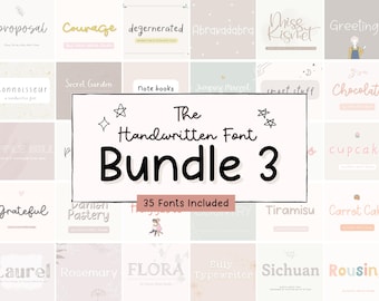 The Handwritten Font Bundle 3 | Procreate Fonts | Goodnotes Fonts | Planner Fonts | Handwriting Font | Canva | Corjl Fonts | Cricut Fonts |