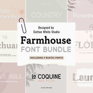Farmhouse Fonts | Fonts Bundle | Modern Fonts | Rustic Fonts | Retro Fonts | Urban Fonts | Typewriter Fonts | Procreate Fonts  | Canva Fonts