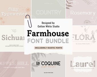 Farmhouse Fonts | Fonts Bundle | Modern Fonts | Rustic Fonts | Retro Fonts | Urban Fonts | Typewriter Fonts | Procreate Fonts  | Canva Fonts