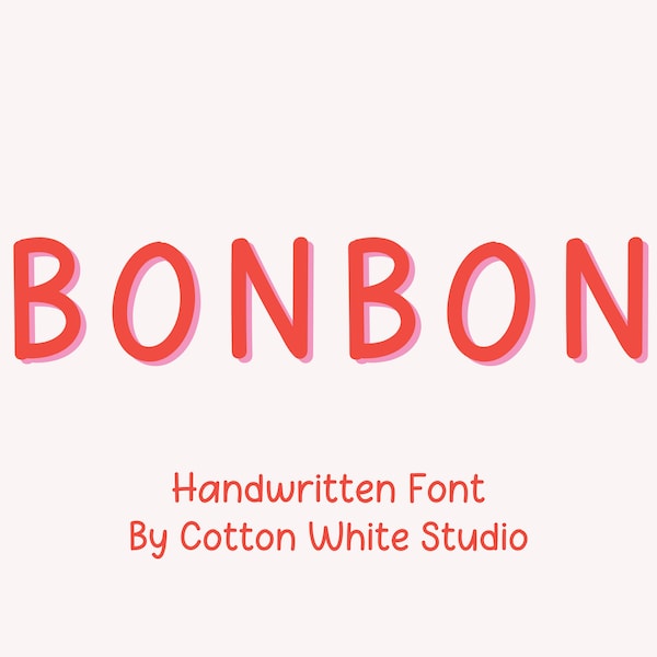 Bonbon Handwritten Font | Procreate Fonts | Goodnotes Fonts | Planner Fonts | Cute Font | Canva | Craft Fonts | Cricut Fonts Kids Font