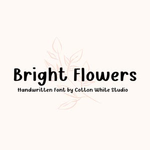 Manuscrite Fleurs Lumineuses | Procreate polices | Polices Goodnotes | Polices de caractère | Police mignonne | Toile | Polices artisanales | Polices Cricut pour enfants 