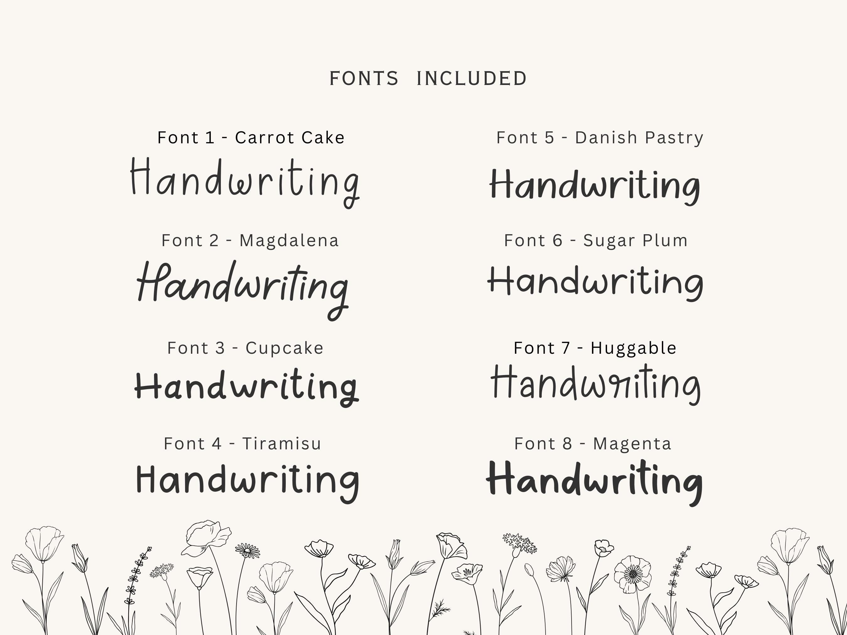 Handwriting Font Bundle 2 | Procreate Fonts | goodnotes Fonts | Planner ...