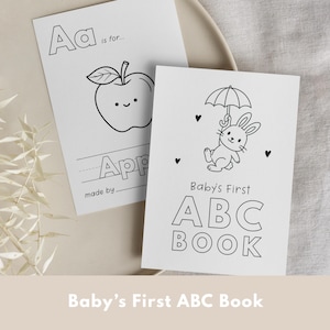 Primer libro del abecedario del bebé / Libro del alfabeto / Alfabeto imprimible / Libro del abecedario para baby shower / Libro del abecedario imprimible para bebé / Libro del abecedario imprimible para bebé /