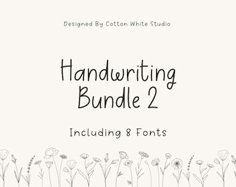 Handwriting Font Bundle 2 | Procreate Fonts | Goodnotes Fonts | Planner Fonts | Digital Notes Font | Canva | Teacher Fonts | Cricut Fonts |