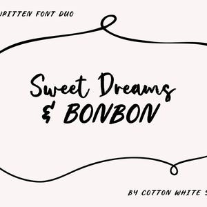 Manuscrite Sweet Dreams Duo | Procreate polices | Polices Goodnotes | Polices de caractère | Police mignonne | Toile | Polices artisanales | Polices Cricut pour enfants 