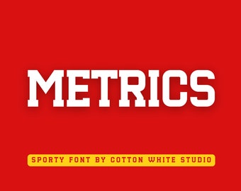 Metrics Fuente deportiva / Fuentes universitarias / Fuentes artesanales / Fuentes masculinas / Fuentes de tipo / Fuente de papá / Fuente de camiseta / Fuente de béisbol /