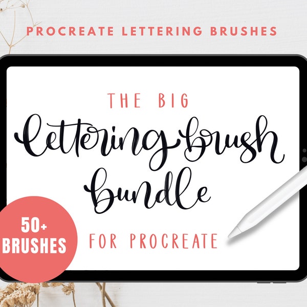 Das große Lettering Brush Bundle für Procreate | Kalligraphie Pinsel | Lettering Brush Procreate | Procreate Pinsel-Bundle | Glitzerpinsel