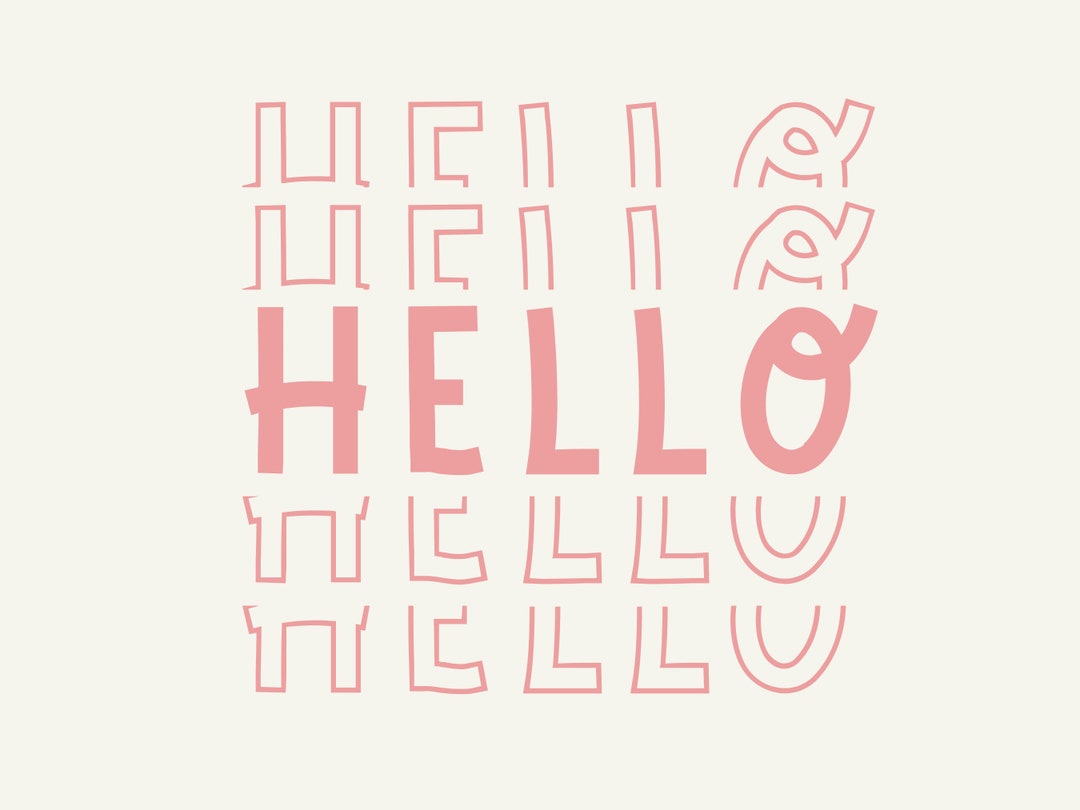 Hello Stacked Font | Layered Fonts | Craft Font | Procreate | T-shirt ...