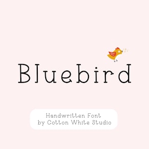 Manuscrite Bluebird | Notes numériques | Polices Goodnotes | Polices de caractère | Police mignonne | Toile | Polices pour enfants | Police de caractère pour enseignants | Mignonne