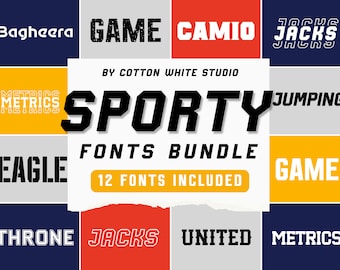 Sports Font Bundle, Collegiate Fonts, Craft Fonts, Masculine, Football Fonts, Cricut Font Bundle, Stencil Font, Sporty Fonts, Baseball Font