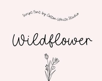 Wildflower Handwritten Font, Calligraphy Font, Signature Font, Logo Font, Handwriting, Script Font, Wedding Font, Elegant Font, Feminine