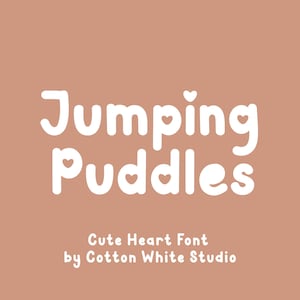 Manuscrite mignonne de police Jumping Puddles | Procreate polices | Polices mignonnes | Polices de caractère | Police de caractère coeur | Saint-Valentin | Police Girl Boss | Police Love