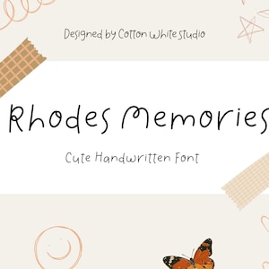 Rhodes Memories Police Quirky, Polices GoodNotes, Polices De Note, Polices De Prise De Notes, Polices De Prise De Notes, Polices Mignonnes, Polices Manuscrites, Écriture Manuscrite