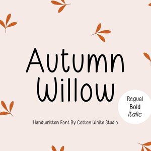 Manuscrite Autumn Willow | Notes numériques | Polices Goodnotes | Polices de caractère | Police mignonne | Toile | Polices pour filles |  Police de caractère pour l'enseignant