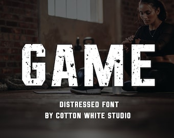 GAME Distressed Font | Collegiate Fonts | Craft Fonts | Masculine Fonts | Guy Fonts | Dad Font | T-Shirt Font | Baseball Font |