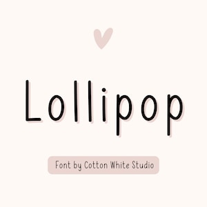 Police manuscrite Lollipop | Procreate polices | Polices Goodnotes | Polices de caractère | Police mignonne | Toile | Polices artisanales | Polices Cricut pour enfants