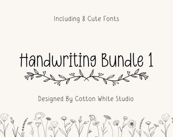 Handwritten Font Bundle | Procreate Fonts | Goodnotes Fonts | Planner Fonts | Digital Notes Font | Canva | Craft Fonts | Cricut Fonts |