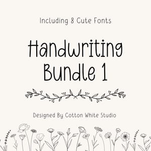 Handwritten Font Bundle | Procreate Fonts | Goodnotes Fonts | Planner Fonts | Digital Notes Font | Canva | Craft Fonts | Cricut Fonts |