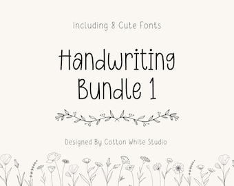 Handwritten Font Bundle | Procreate Fonts | Goodnotes Fonts | Planner Fonts | Digital Notes Font | Canva | Craft Fonts | Cricut Fonts |