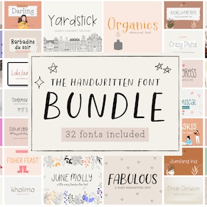 The Handwritten Font Bundle | Procreate Fonts | Goodnotes Fonts | Planner Fonts | Digital Notes Font | Canva | Craft Fonts | Cricut Fonts |