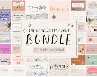 Das handgeschriebene Schriften-Bundle | Procreate Schriftarten | Goodnotes-Schriftarten | Planer Schriftarten | Digitale Notizen Schriftart | Leinwand | Craft Schriftarten | Cricut Schriftarten |