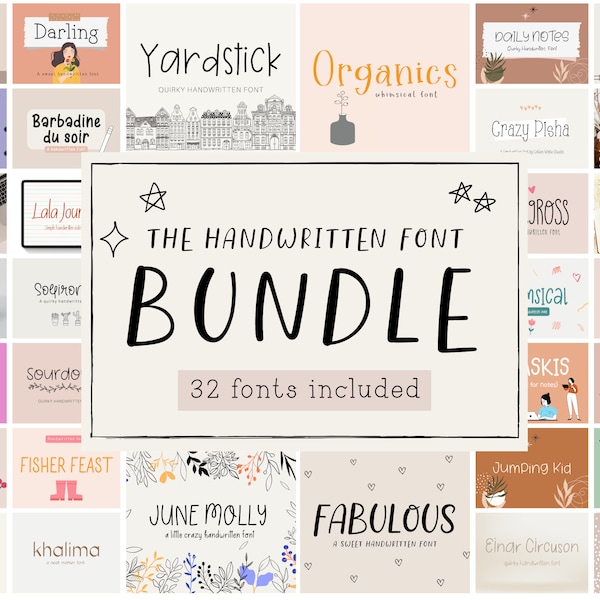 Das handgeschriebene Schriften-Bundle | Procreate Schriftarten | Goodnotes-Schriftarten | Planer Schriftarten | Digitale Notizen Schriftart | Leinwand | Craft Schriftarten | Cricut Schriftarten |