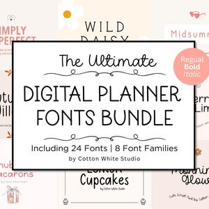 Il pacchetto definitivo di font per planner digitali / Font Goodnotes / Font per planner / Font per appunti digitali / Font per insegnanti / Font carini e femminili / Girl Boss