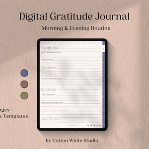 Digital Gratitude Journal |  Mindfulness Journal | Gratitude Planner | Self-Care Journal | Wellness Journal | Mood Tracker | Daily Journal