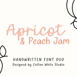 Apricot & Pfirsich Handgeschriebenes Duo | Goodnotes-Schriftarten | Canva Schriftarten | Procreate Schriftarten | Niedliche Schriftarten | Planer Schriftarten | Handgeschrieben | Schreibschrift
