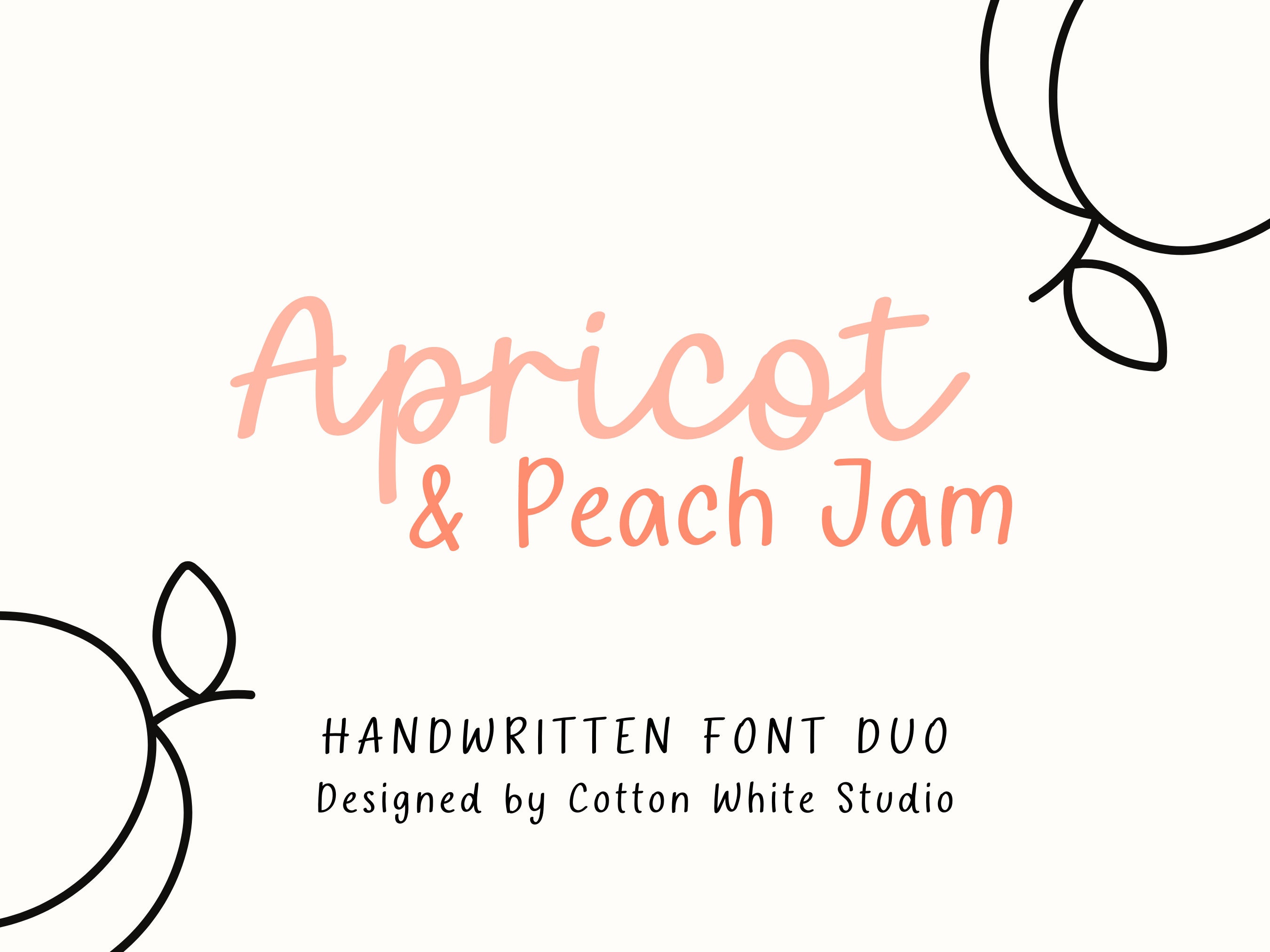 Apricot & Peach Handwritten Duo Goodnotes Fonts canva Fonts Procreate