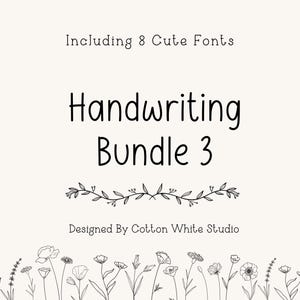 Paquete de fuentes manuscritas 3 / Fuentes Procreate / Fuentes Goodnotes / Fuentes Planner / Fuentes Digital Notes / Canva / Fuentes Craft / Fuentes Cricut /