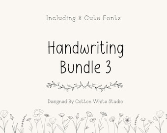 Handwritten Font Bundle 3 | Procreate Fonts | Goodnotes Fonts | Planner Fonts | Digital Notes Font | Canva | Craft Fonts | Cricut Fonts |