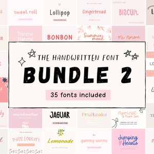 The Handwritten Font Bundle | Procreate Fonts | Goodnotes Fonts | Planner Fonts | Handwriting Font | Canva | Corjl Fonts | Cricut Fonts |