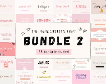 The Handwritten Font Bundle | Procreate Fonts | Goodnotes Fonts | Planner Fonts | Handwriting Font | Canva | Corjl Fonts | Cricut Fonts |